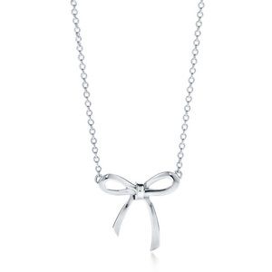 Tiffany Bow Pendant Necklace - Silver
